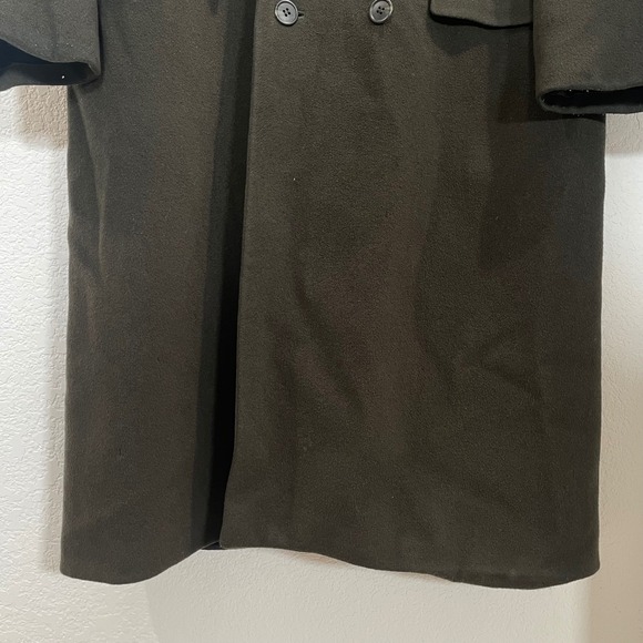 Roberto Vasalli Men Wool Cashmere Double Breasted Overcoat 42 Army Olive Green - Picture 7 of 16